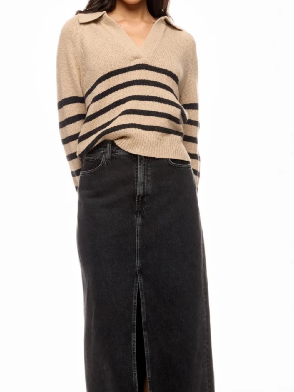 Marine Layer striped collared sweater M